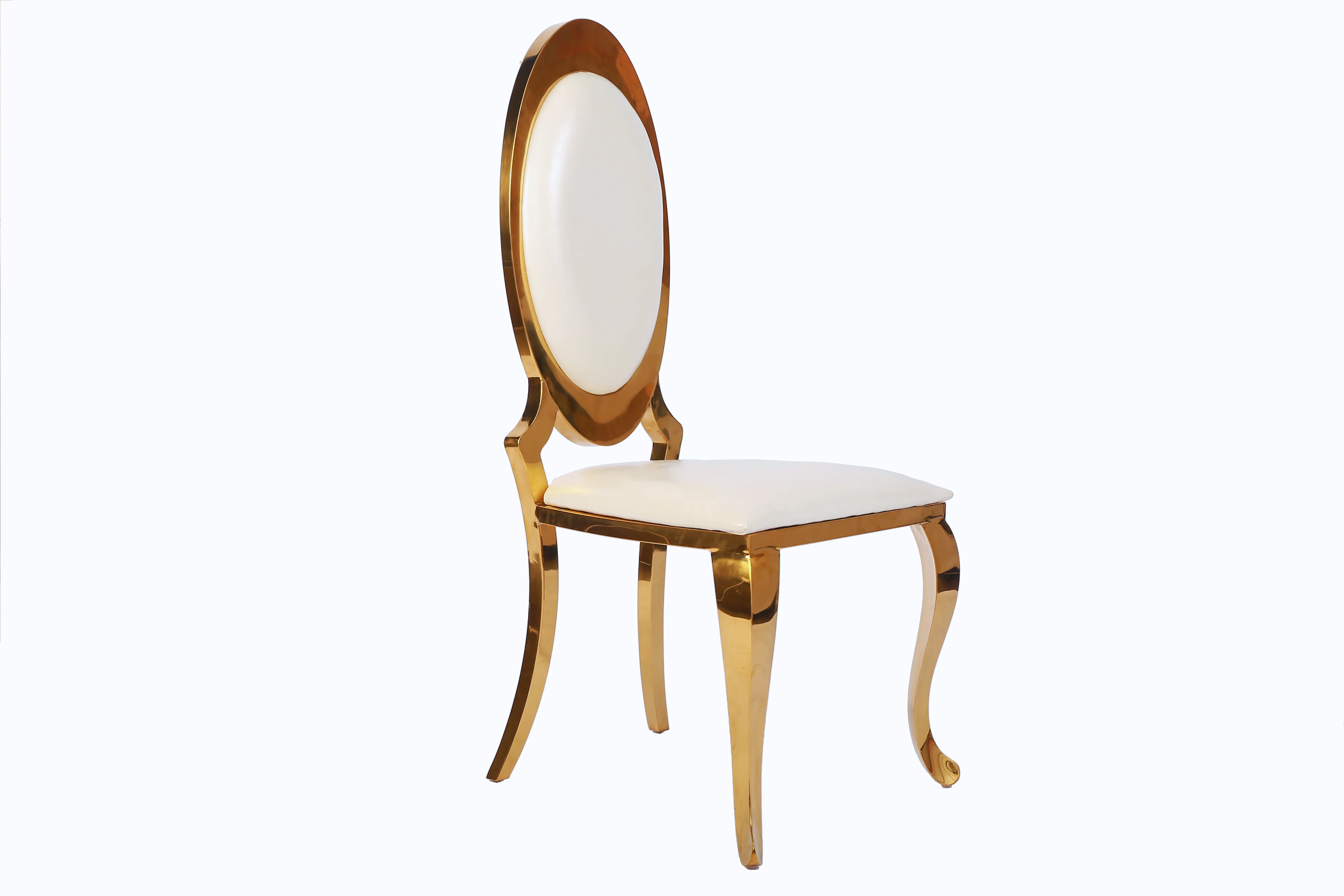 12pcs)f30 Stainless Steel Chair Metal Banquet Oval Back Chair High Back Back Flower Soft Bag Stainless Steel Dining Chair
