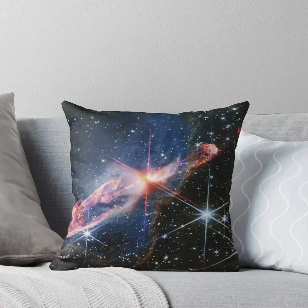 Herbig-Haro 46/47 (James Webb/JWST) — space poster Throw Pillow Room decorating items Couch Pillows pillow