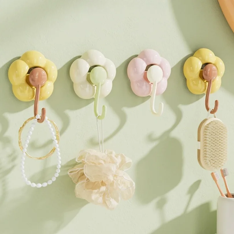 

Flower Shaped Suction Cup Hook Utility Hooks for Towel Keys Bags Kitchen Bathroom Decorative Hooks Wholesale