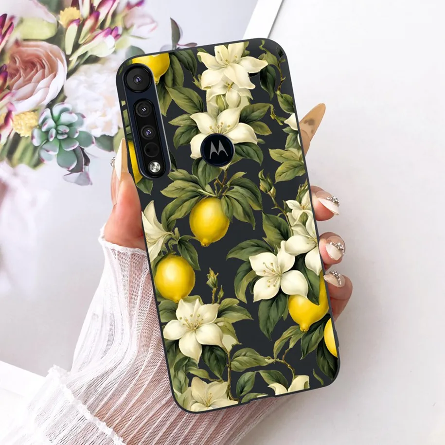For Motorola One Vision Case XT1970-1 Fashion Flower Soft Slim Silicone Phone Cover For Motorola One Macro 5G MotoOne TPU Fundas view 3
