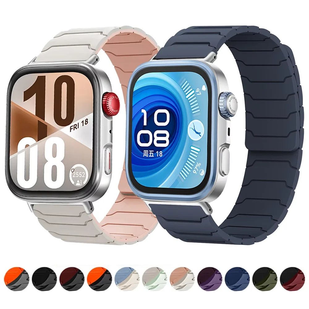 Correa magnética de silicona para Huawei Watch Fit 4, 3, 2, repuesto de reloj inteligente para Huawei Watch Fit 4/4 Pro