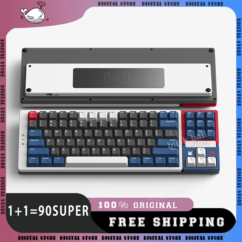 

Presale Iqunix 1+1=90 Super Mechanical Keyboard 3mode 2.4G/USB/Bluetooth Wireless Keyboard Hot Swap 89 Keys Low Latency Keyboard