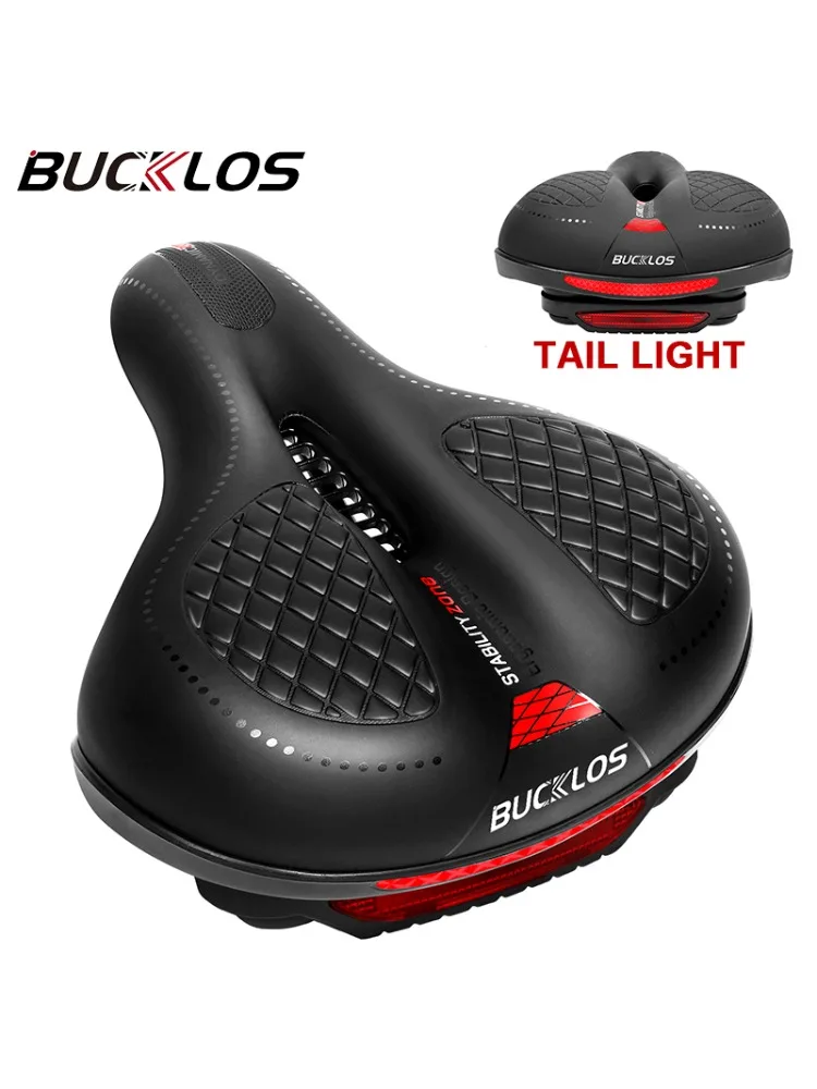 AliExpress BUCKLOS MTB Saddle with Taillight Comfortable Bike Seat Cushion Widen Big Pad Ergonimic Bicycle Chair for MTB Road Spinning Bike