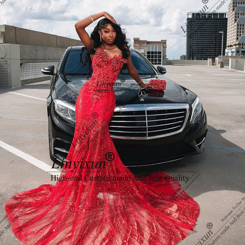 بريق الترتر فساتين لحضور الحفلات الموسيقية 2025 الديكور تول حورية البحر رداء حفلات السهرة Bodycon بلا أكمام مخصص رداء دي سواريه dubaï