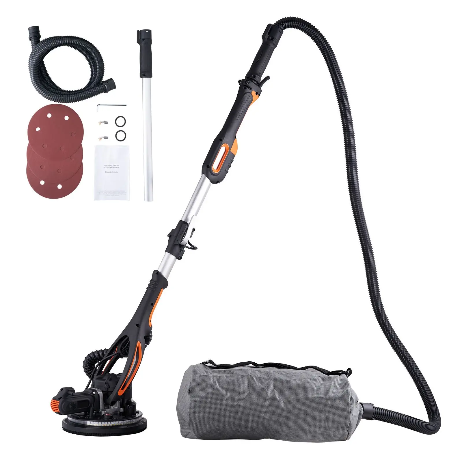 Wall Smoother, 900W Power Tool, Includes 12 Sanding Pads, Adjustable Speeds from 800-1800 RPM, 3 Vacuum Tubes, Collapsible
