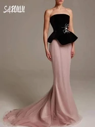 Classy Strapless Women Evening Dress Elegant Mermaid Floor-length Customized Prom Gown Charming Party Birthday Special Occasions