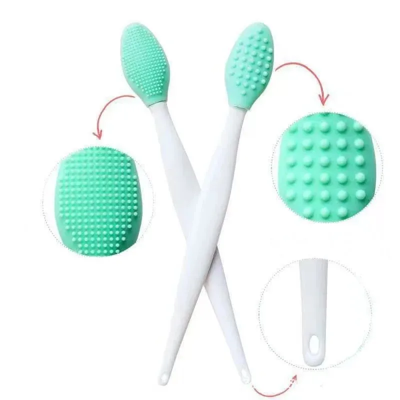 1/4 Stück Silikon-Porenbürste, Peeling Sie Ihre großen und sichtbaren Poren mit dieser Gesichtsbürste, doppelseitiges Reinigungswerkzeug mit schwarzem Kopf