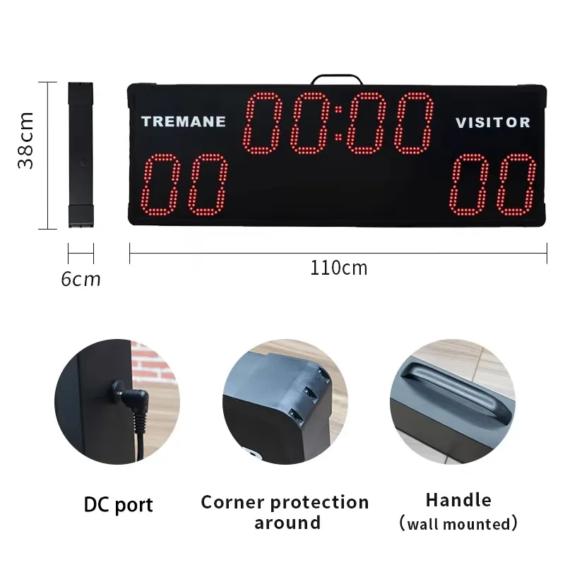 Portable Outdoor Led Cricket Time Countdown Electronic Sport Digital Scoreboard Sports Match Professional Equipment
