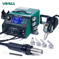 YIHUA 992DA+ LCD Soldering Station With Smoking Solder Iron Vacuum Pen BGA Rework Station Hot Air Blow Dryer Welding Station