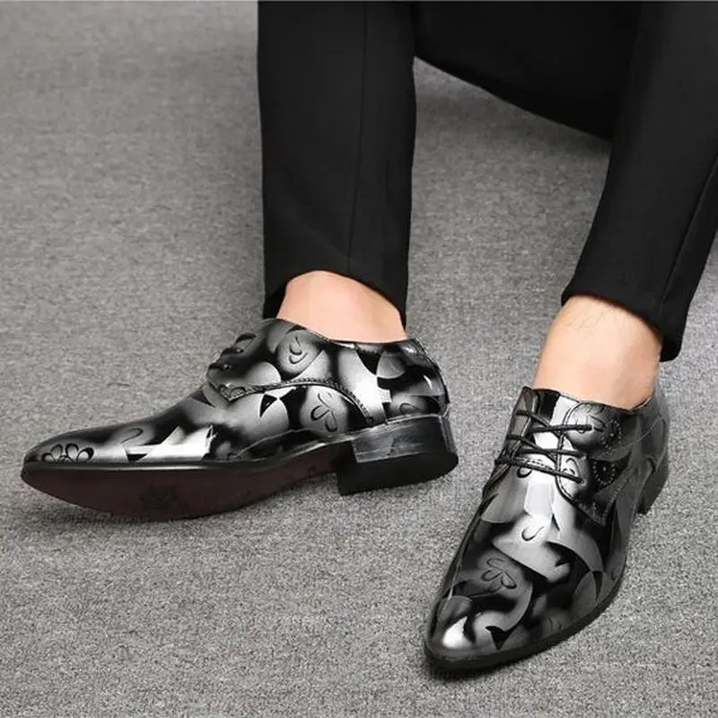 Patent Leather Oxford Shoes for Men Dress Shoes Men Formal Shoes Pointed Toe Business Wedding Shoes Plus Size 50 Dress Shoes