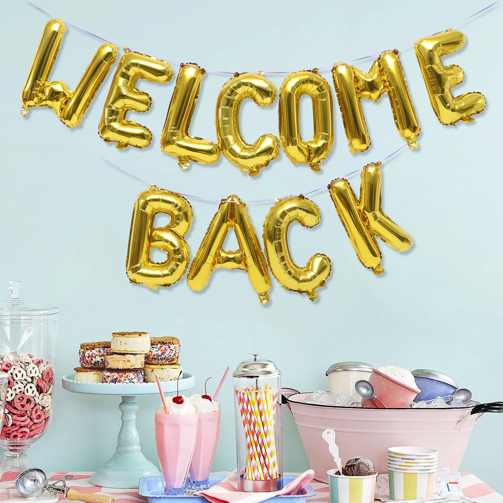 

Party Decoration Balloons Welcome Back Letters Foil Balloons School Supplies Home Decorations Classroom Accessories Photo Booth