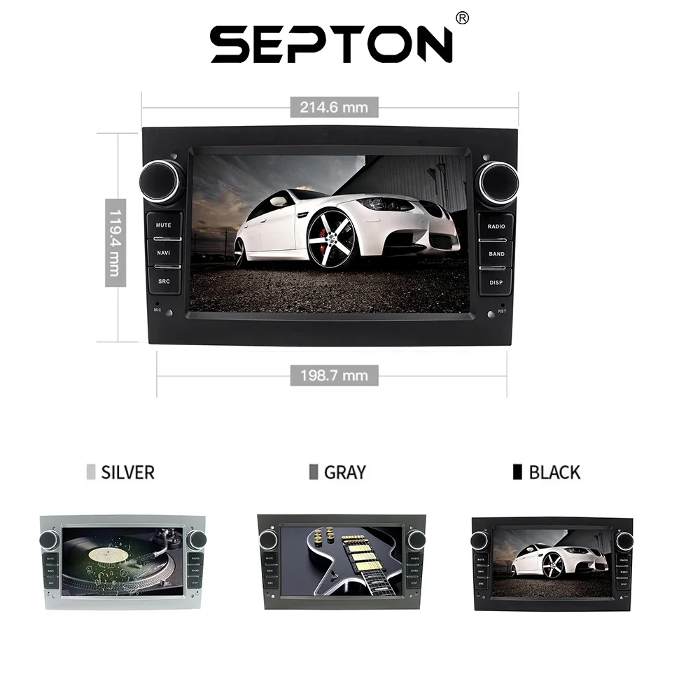 SEPTON Android12 Car Radio CarPlay Universal for Opel Astra H J 2004 Vectra Vauxhall Antara Zafira Corsa C D Vivaro Meriva Veda