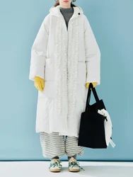 imakokoni black fungus edge duck down women's winter high-end long hooded down jacket 244900