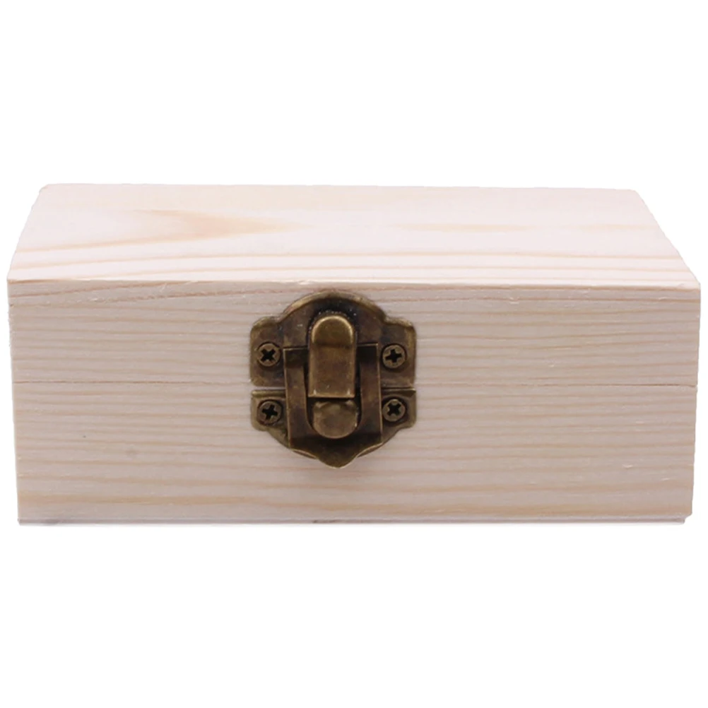 

Wooden Storage Box Small Craft Blank Unfinished Wood Container For Jewelry Trinket Organizer Gift Packaging Case Wedding