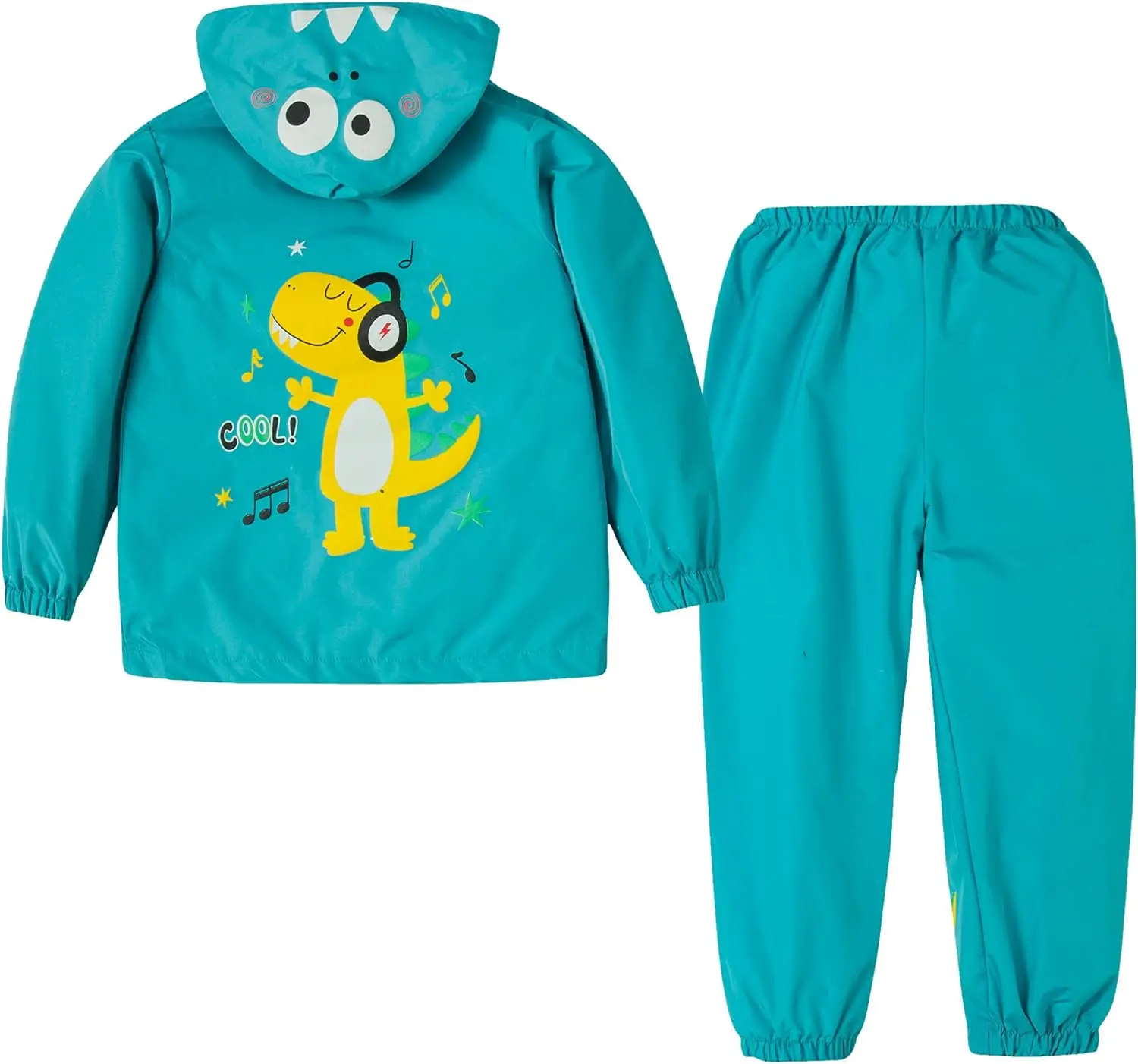 Herbst Winter Einhorn Druck Wasserdichte Kapuze Jacke + Hosen Anzüge Kinder Mädchen Jungen 2 stücke Casual Outdoor Regenmantel Sets Für kinder – Detail 5
