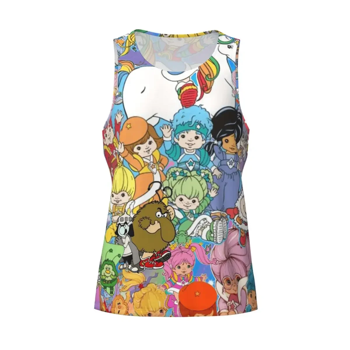 Quick Dry Cartoon Cute Rainbow Brite Gym Tank Muscle Sleeveless Shirt Bodybuilding Breathable Vest