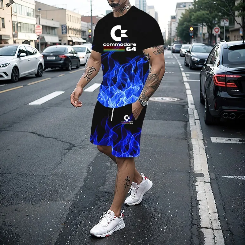 

GELITAYIN Basketball Summer Fashion Casual Brand Men's Football Sportswear Sports Suit Men's Sportswear Short Sleeved T-shirt 2-