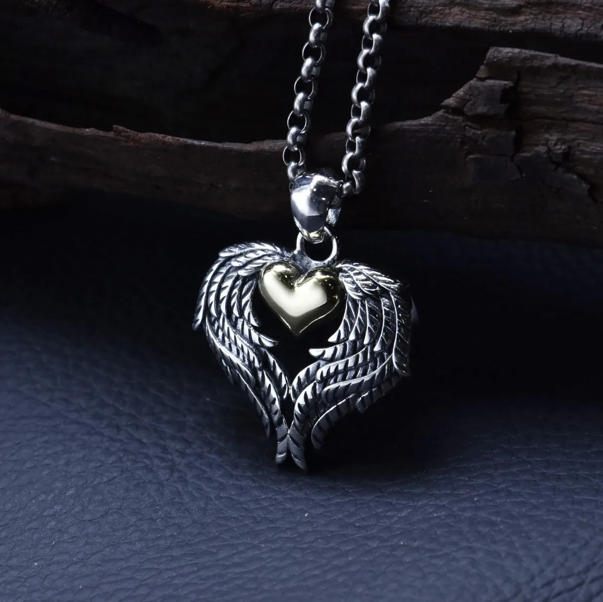 925 silver angel wings necklace trendy female couple Red love Seiko Guardian wing pendant