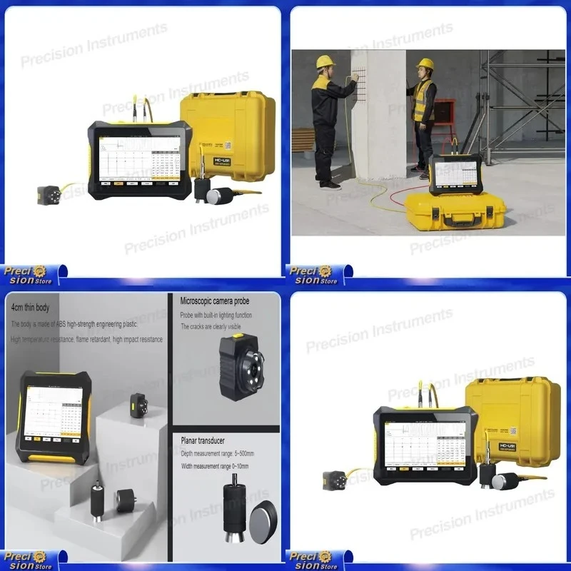 For Ultrasonic Concrete Crack Width Depth Detector Internal Defect Flaw Tester Gauge Measurement Tool Auto Car Repair