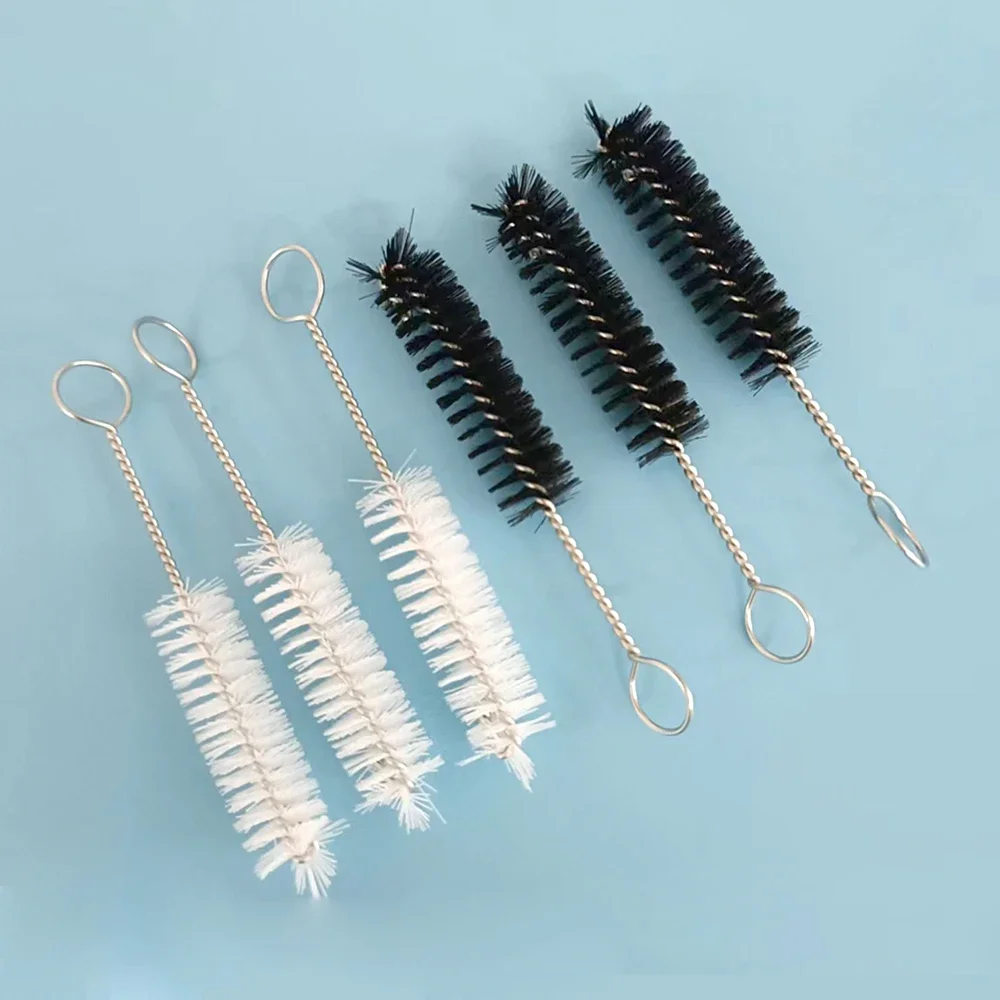 5PCS/10PCS Durable 5cm Wire Glass Tube Brush Metal Handle Steel Wire Soft Cleaning Mouthpiece Brush Glass