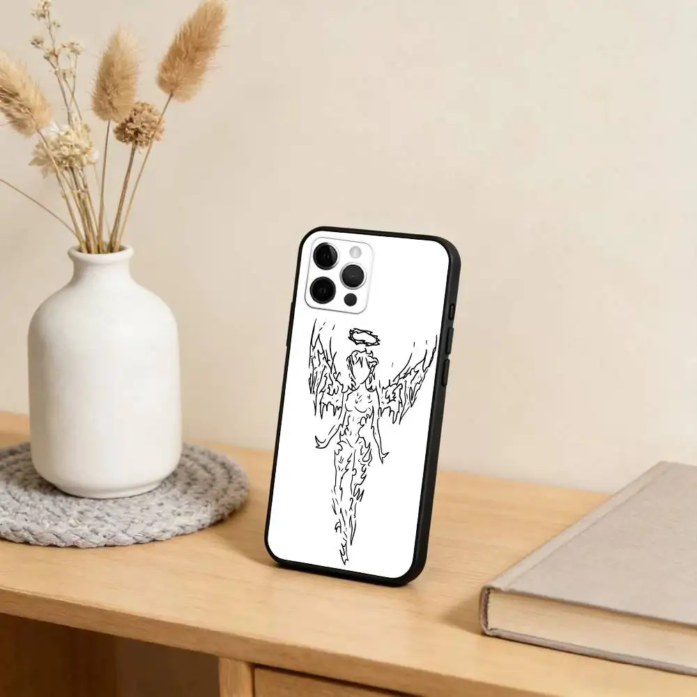 حافظة هاتف على الطراز القوطي C-Cyber S-Sigil-Cross لهاتف iPhone 17,16,15,14,13,12,11 Plus، Pro Max، XS، غطاء أسود من السيليكون الناعم