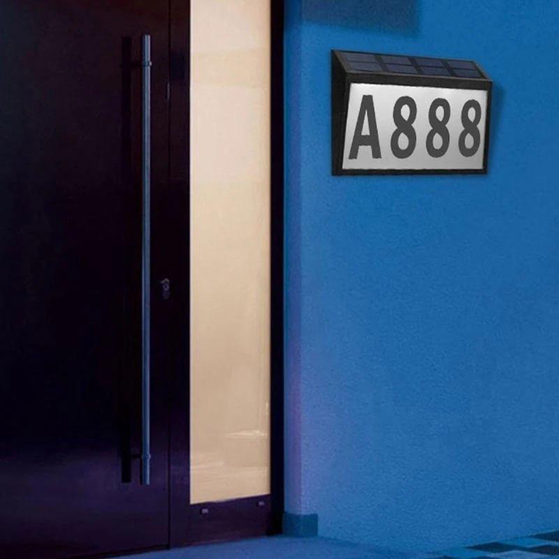 Solar Powered Address Sign Outdoor LED Address Sign Lamp Outdoor Address Number