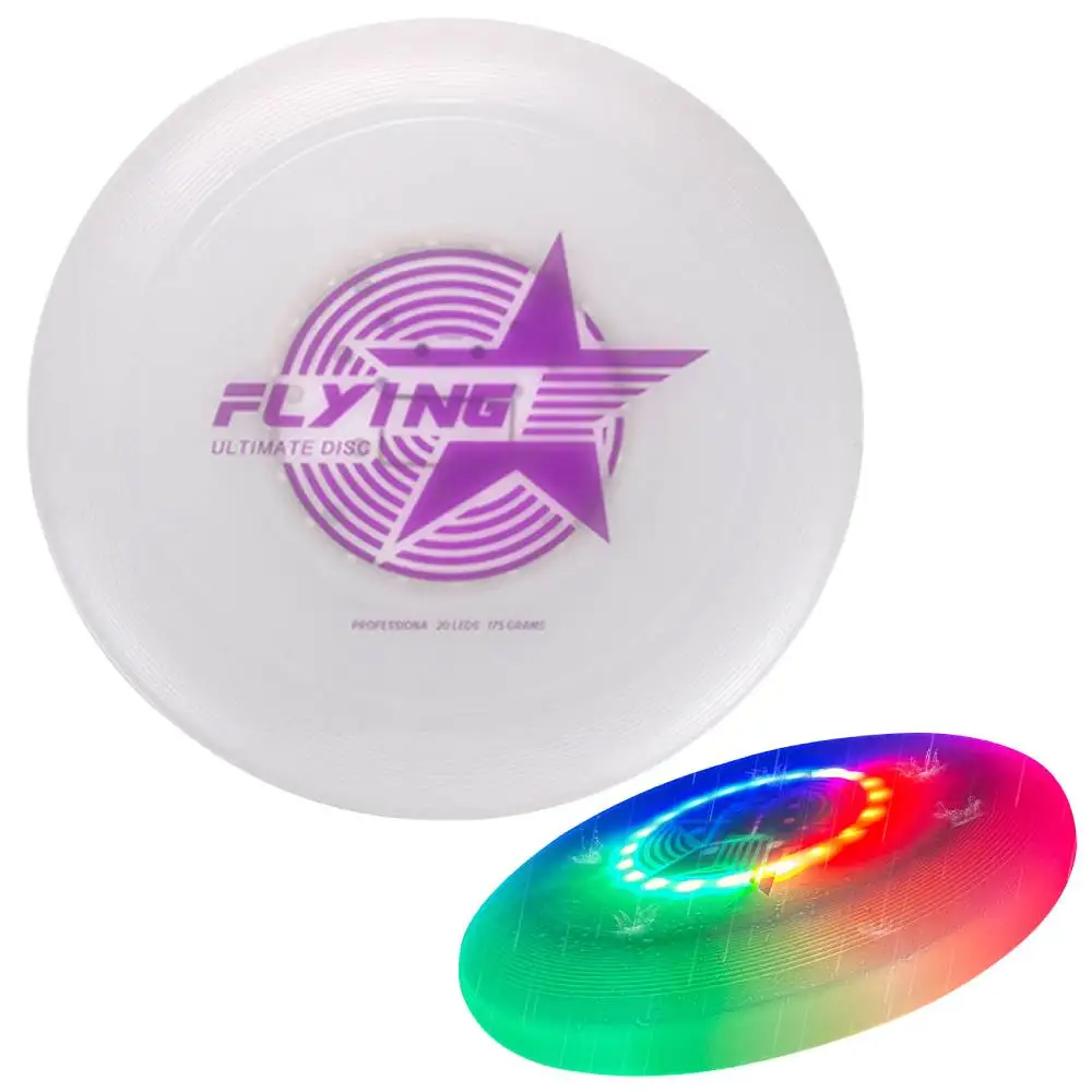 Ultimate Flying Saucer Professional Throwing Disc Lightweight 20LED Sport Disc Super Bright for Outdoor Sport Beach Camping Game