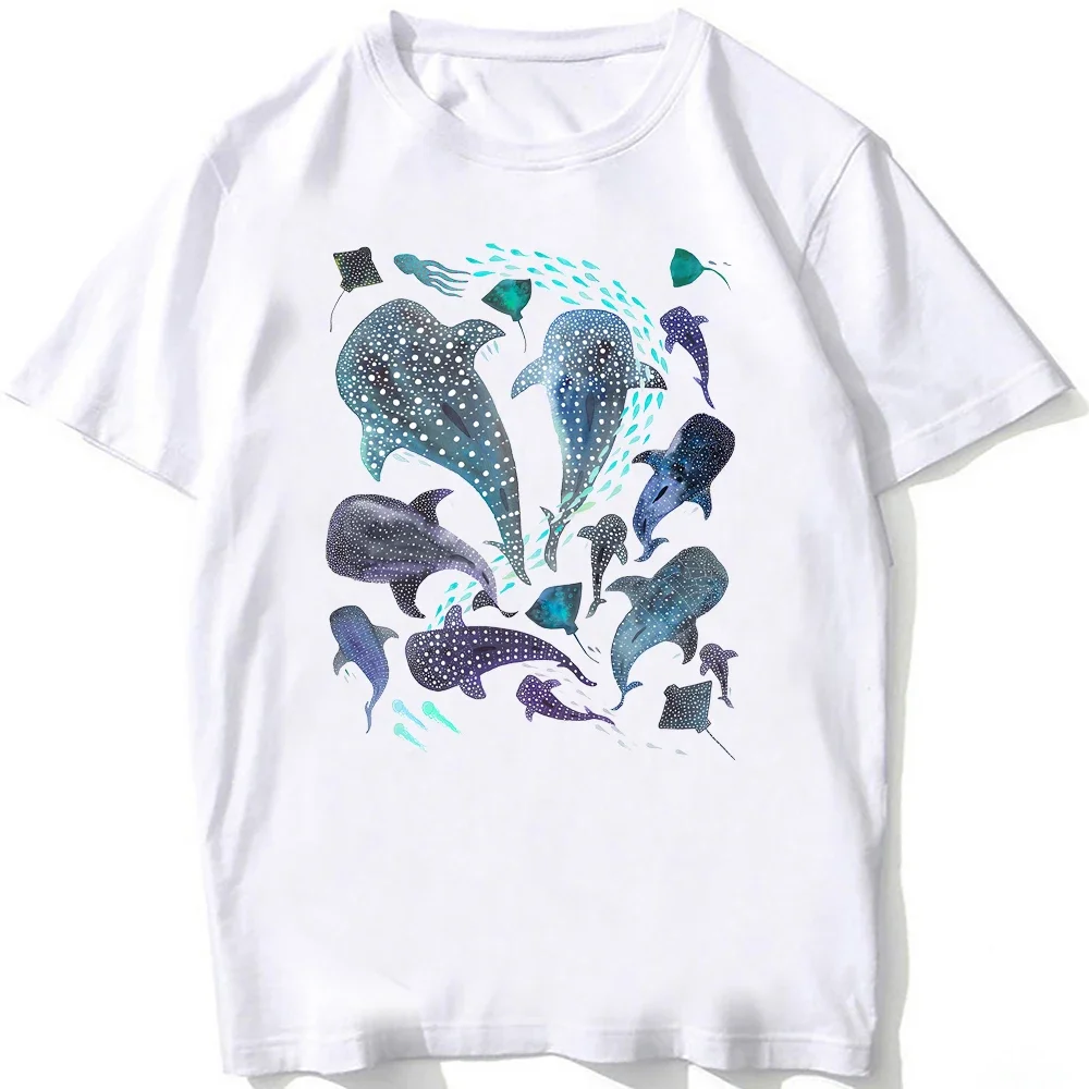 Casual T Shirts Beach Diving Women's T-shirt Vintage Tees Whale Shark Anatomy T-shirt Women Hip Hop  Aesthetic Women's Clothing