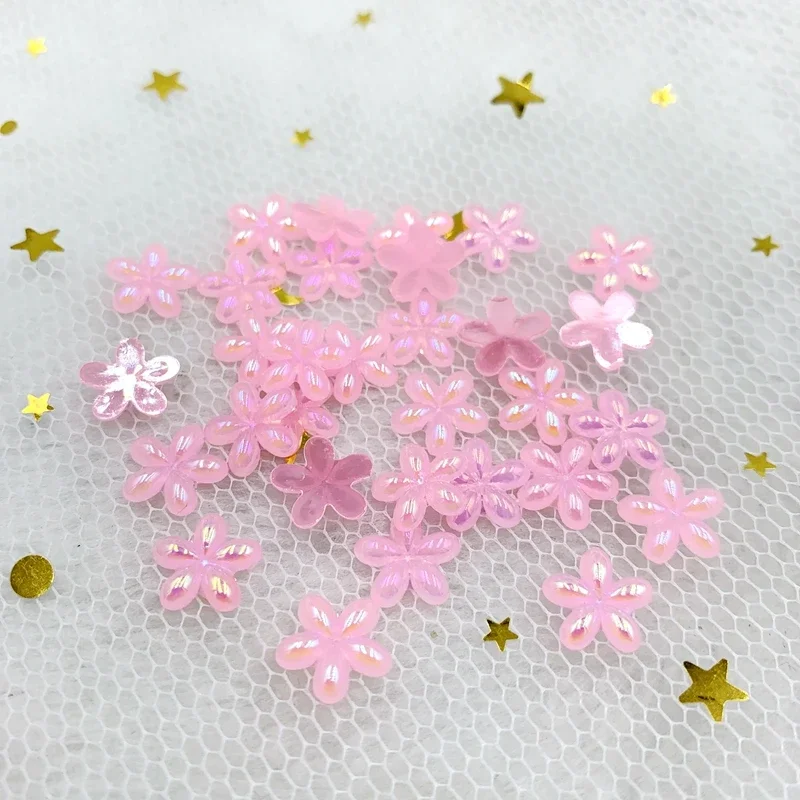 Wholesale 900pcs 10mm Flower Acrylic plum blossom FlatBack Scrapbook Craft Wedding decoration Sticker Jewelry Accessories -HB05