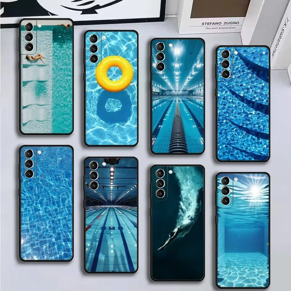 

Swimming Pool Water Phone Case For Samsung GalaxyA13,21s,22,31,32,52,53,71,72,73,Soft Black Cover