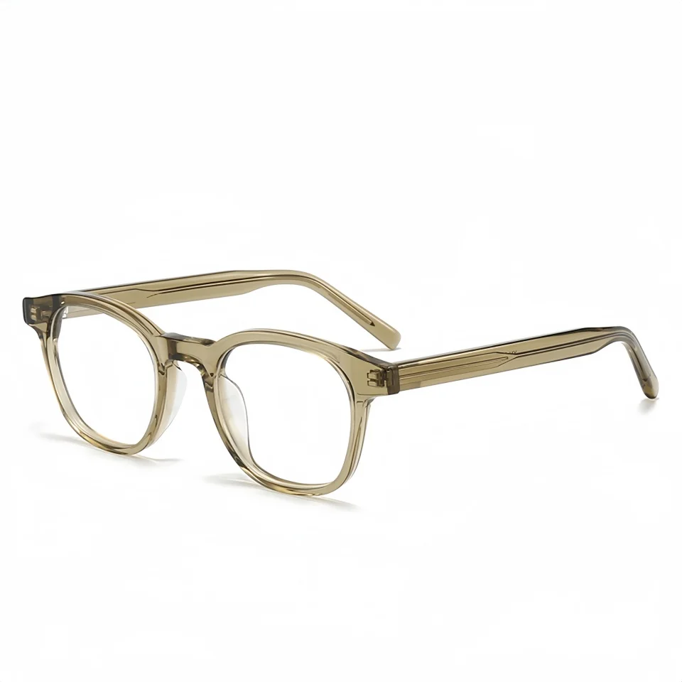 

2025 Men's High end Round Acetate Optical Prescription Glasses Women Leisure Fashion Artistic Decoration Titanium Frame Glasses