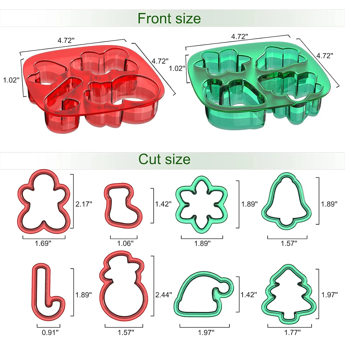 Mini Christmas Cookie mold 8 small Christmas holiday cookie mold gingerbread man, snowman, Christmas stocking, candy cane, snowf