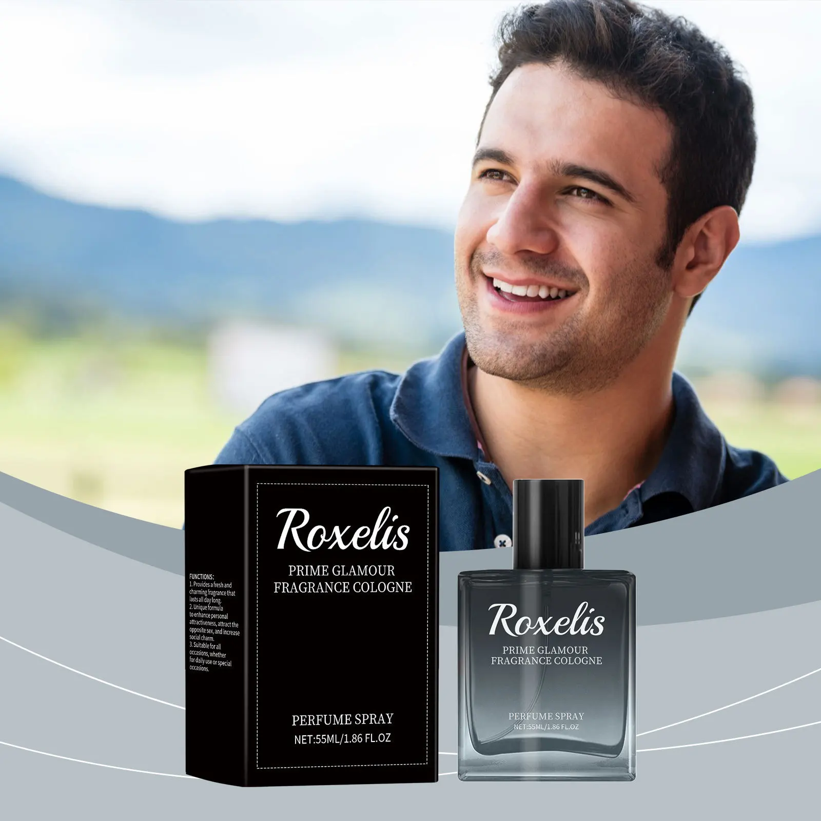 

Light Fragrance Cologne for Men, Long-Lasting Scent, Fresh Ocean Woody Natural Notes, Deep Blue Cologne