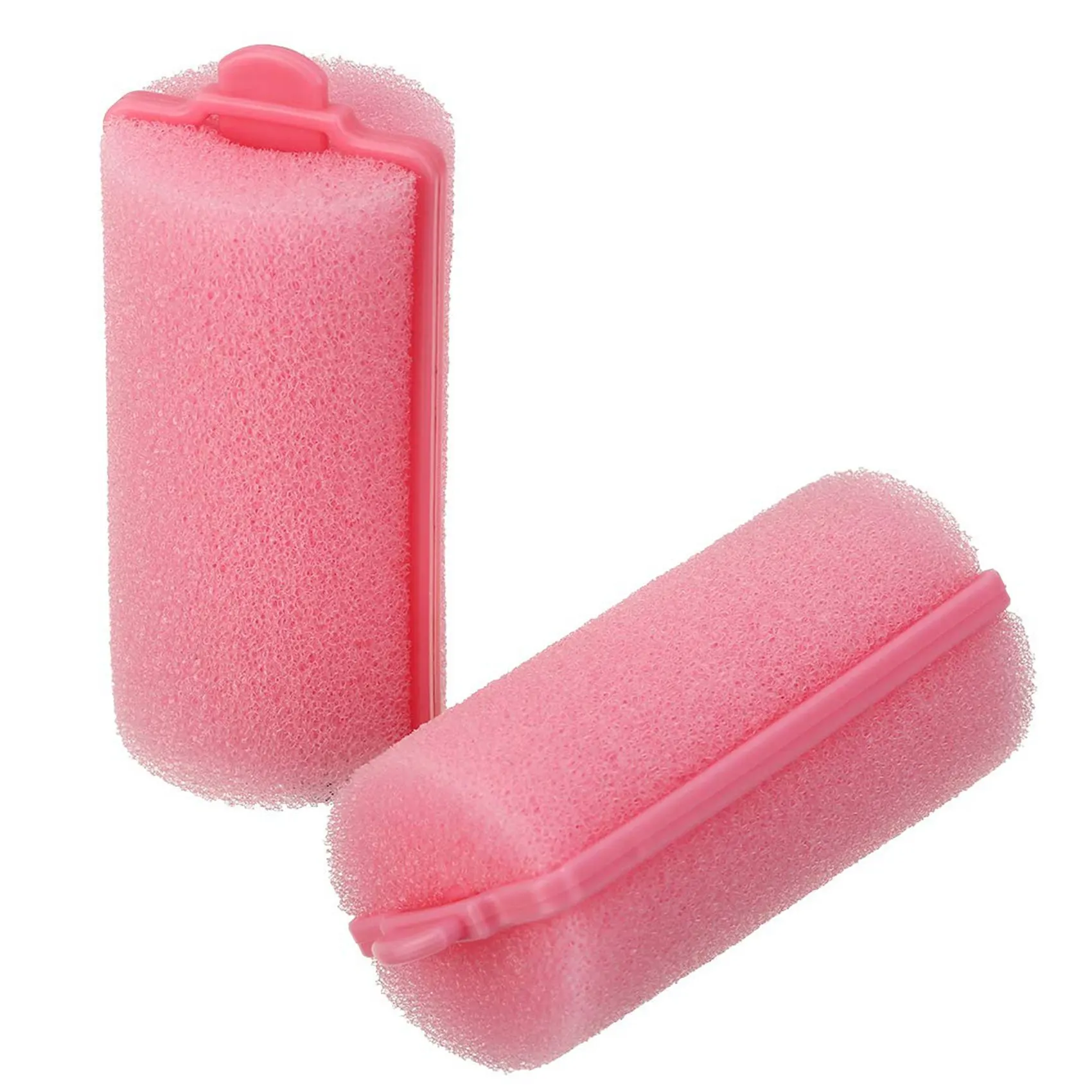 

A27U New 12Pcs Dark Pink Hair Styling Soft Foam Sponge Rollers Curlers & 1 Pcs Toilet Brush With Soft Bristle Toilet Brush