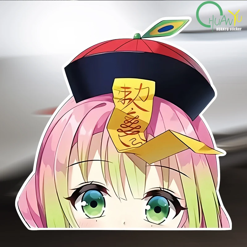 for Demon Slayer Kanroji Mitsuri Peek Car Sticker Occlusion Scratch Personality Decal Car Goods Creative Decals