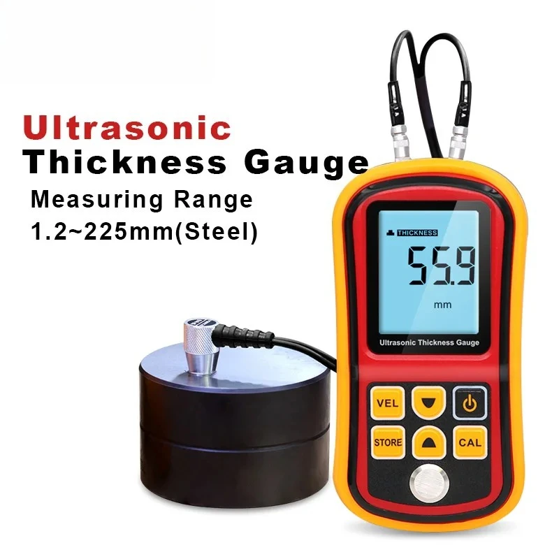 Metal Glass 1.2-225mm Sound Velocity Meter 0.1mm Resolution LCD Display Xin Tester Digital Ultrasonic Thickness Gauge