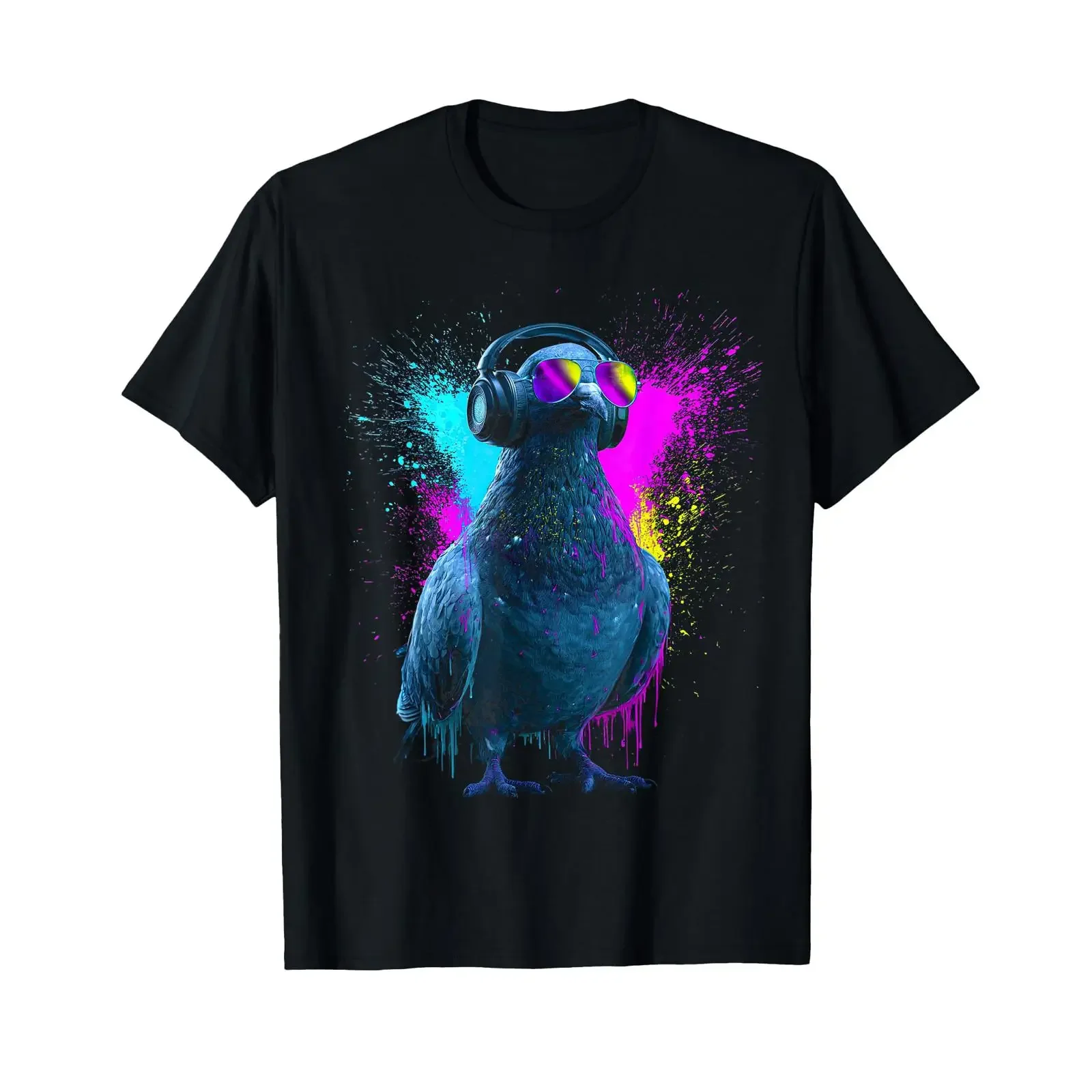 Lunettes de Soleil avec Motif Colombe T Shirt vintage Washed Stylish Comfortable Breathable graphic Slightly Casual fashion