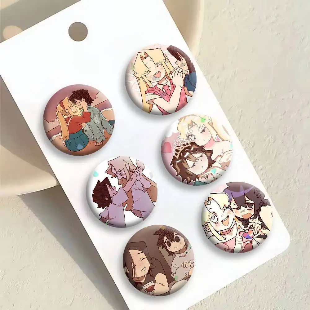 I L-Love A-Amy AMY x BIBI Badges Creative Tinplate Button PinsBrooch Badge Clothes Backpack