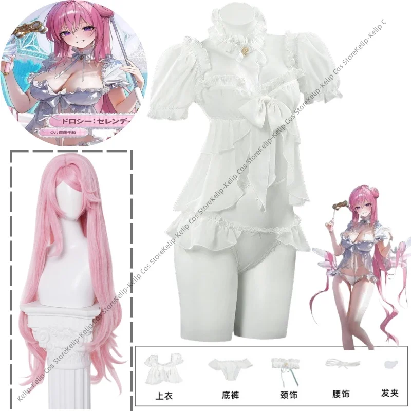 

Game NIKKE：The Goddess of Victory Dorothy Cosplay Costume Summer White Swimsuit Shorts Wig Woman Sexy Carnival Bikini Suit