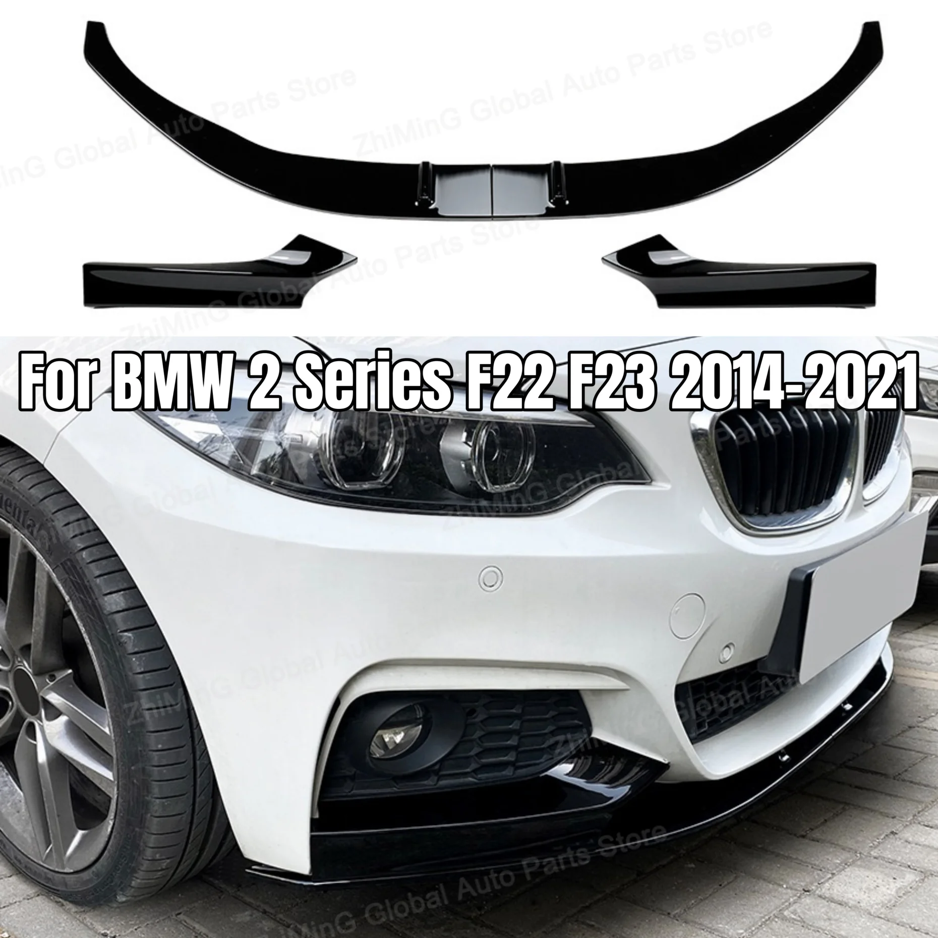 

For BMW 2 Series F22 F23 M235i M240i 220i 228i 230i M-Sport 2014-2021 Car Front Bumper Spoiler Lip Bumper Diffuser Guard Tuning