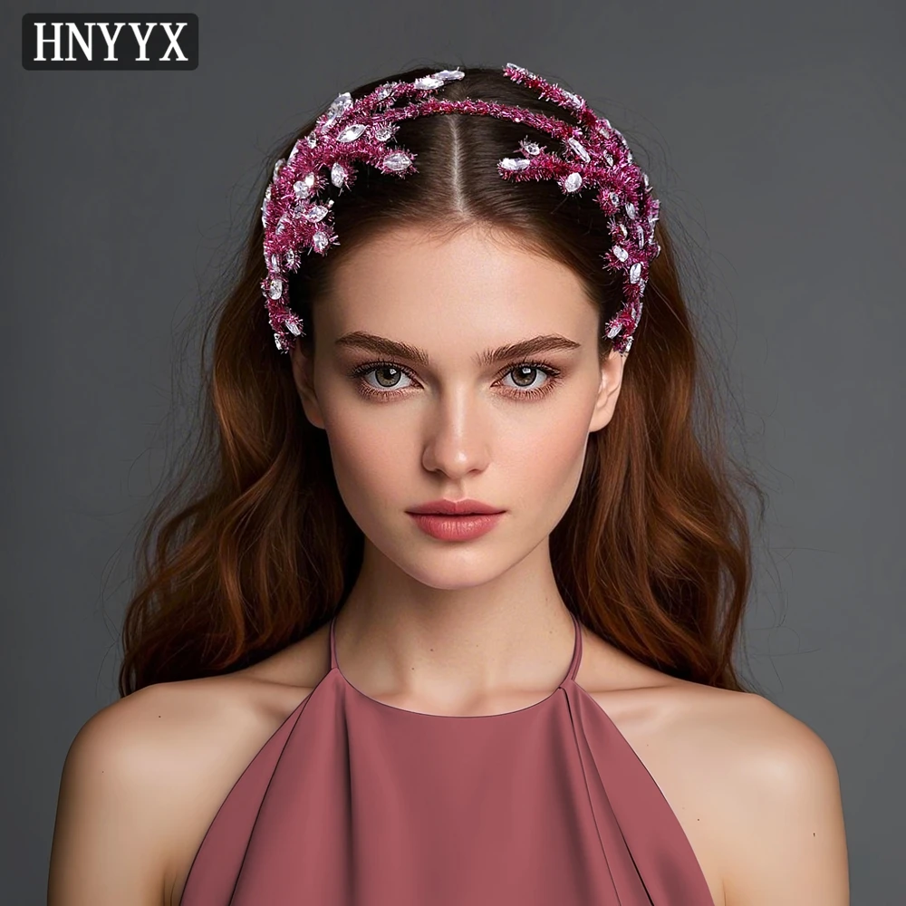 

HNYYX Princess Style Headband Pink Twist Stick Handmade Headdress Sweet And Cute Headpiece Birthday Party Hair Accessories A369