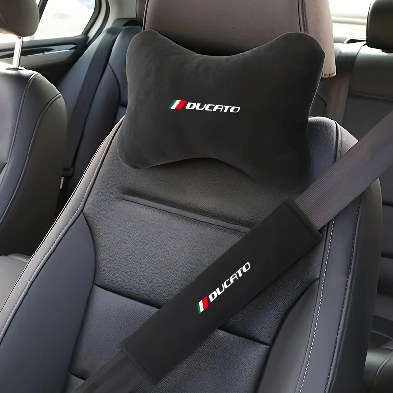 2er-Set Plüsch-Sitz-Nackenkissen, Kopfstützen, verlängerte Sicherheitsgurt-Schulterpolster, luxuriöse Auto-Nackenkissen, Schulterprotektoren, hohe Elastizität, ergonomisches Design, komfortabel und