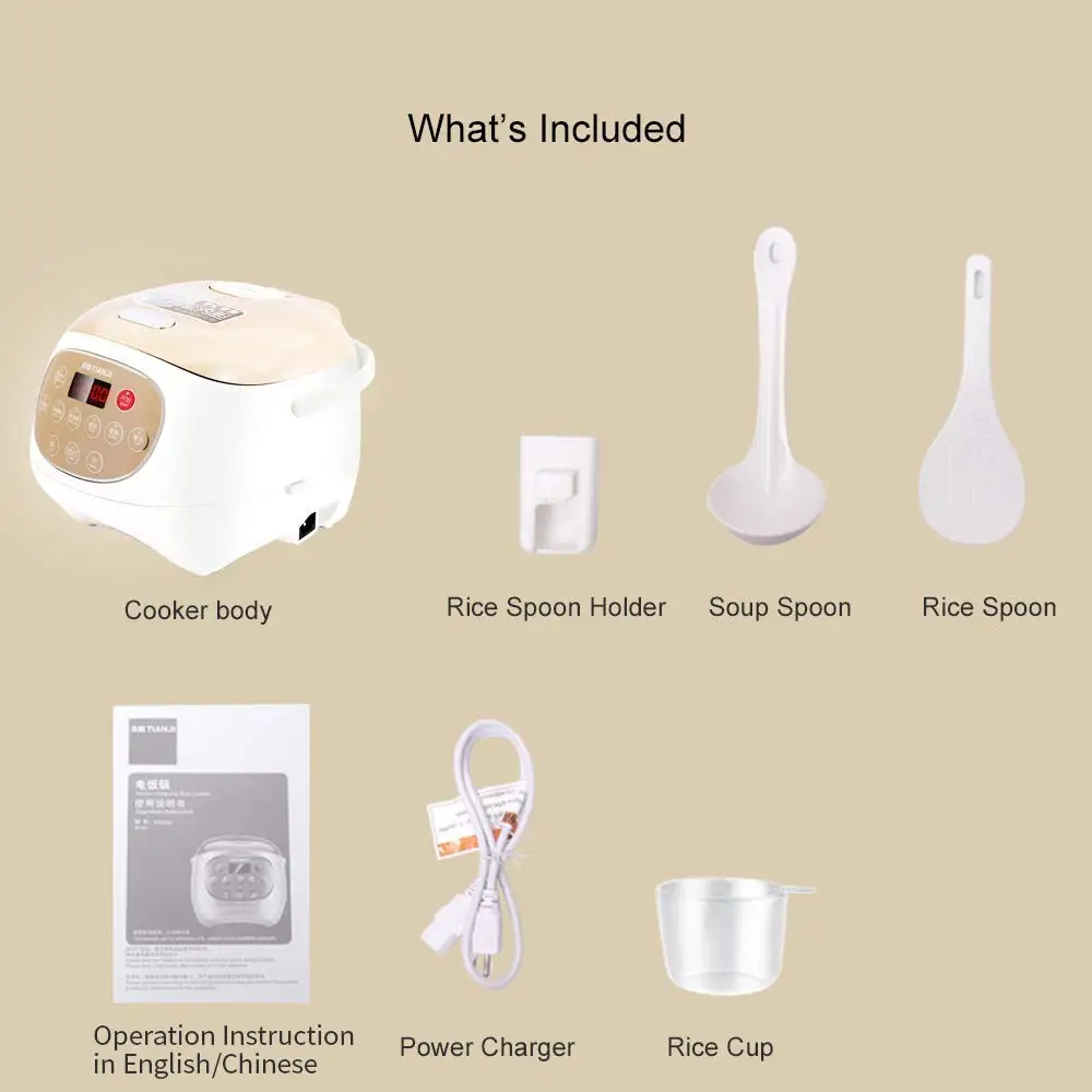 Cuociriso elettrico Tianji FD30D con pentola interna in ceramica, macchina per riso a 6 tazze (non cotta), Porridge, zuppa, riso integrale, 3L