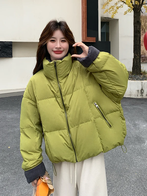 탈부착 가능한 곰 후드 여성용 다운 재킷 2025년 겨울 신상품 소형 사이즈 트렌디 안티에이징 테니드 브레드 코트