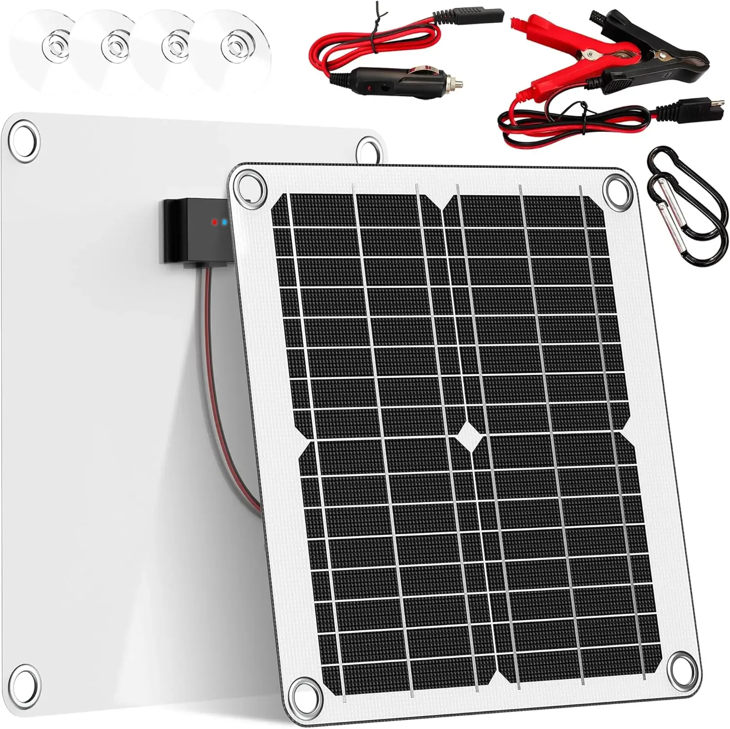 

Waterproof 20W 12V Solar Panel Trickle Charging Kit with UltraSmart MPPT Controller for Car / Boat / Marine / RV/ Trailer(White)