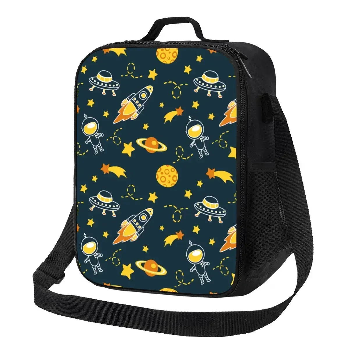 Space Rocket Galaxy Planet Insulated Lunch Bags for Outdoor Picnic Universe Astronaut Spaceship Waterproof Thermal  Box