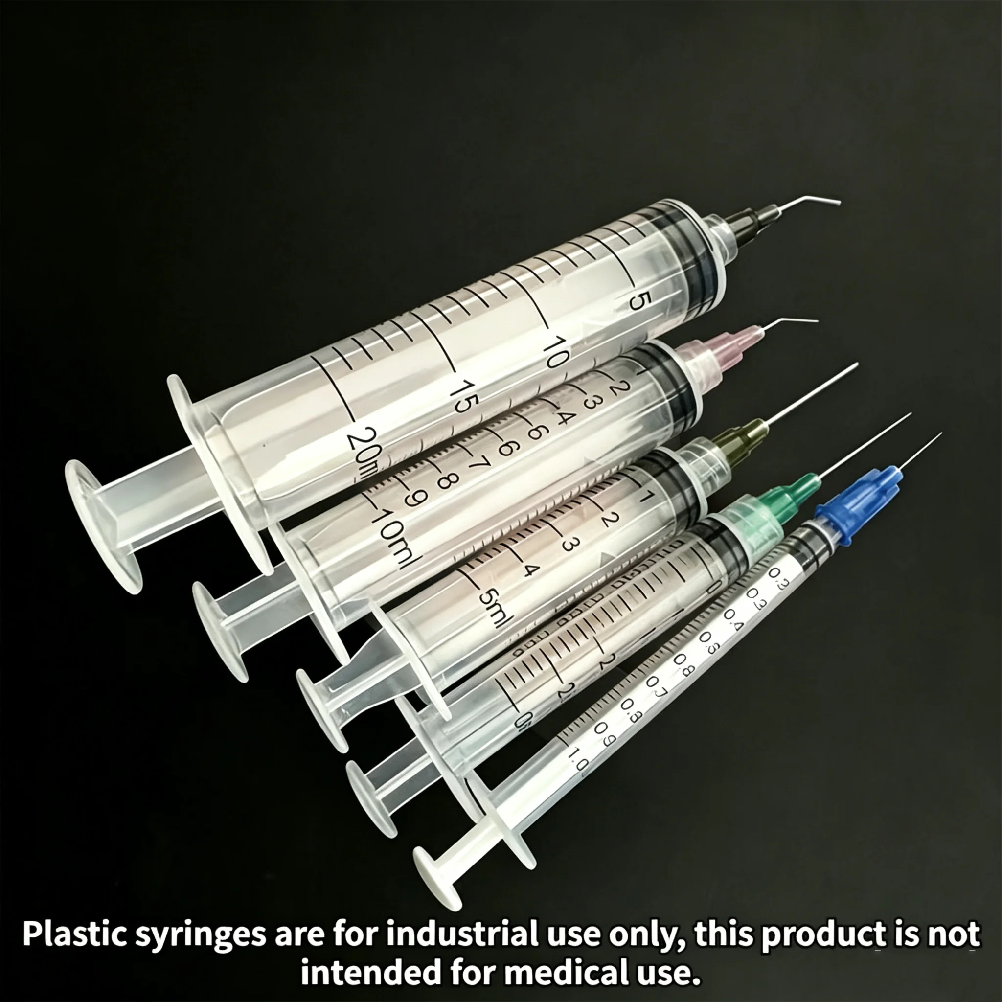 Industrial Plastic Syringe with Needle Multi Liquid Dispensing DIY Resin Pet Feeding Plant Watering Tool, NOT for Medical Inject