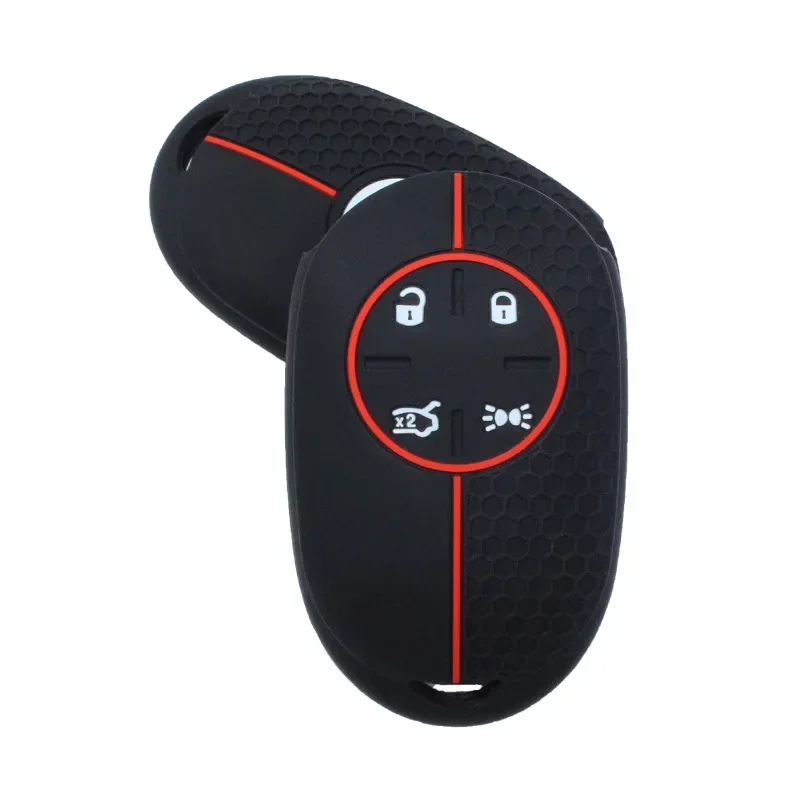 New Silicone Remote Car Key Cover for Fiat 500 EV 500e Topolino Key Case 4 Buttons Key Holder Keychain Accessories Shell