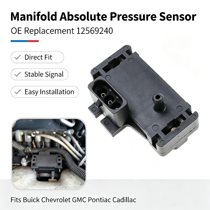 12569240 Manifold Absolute Pressure MAP Sensor For Chevy GMC Buick GL8 Pontiac Isuzu Jeep Cadillac 16137039 16017460 12247561