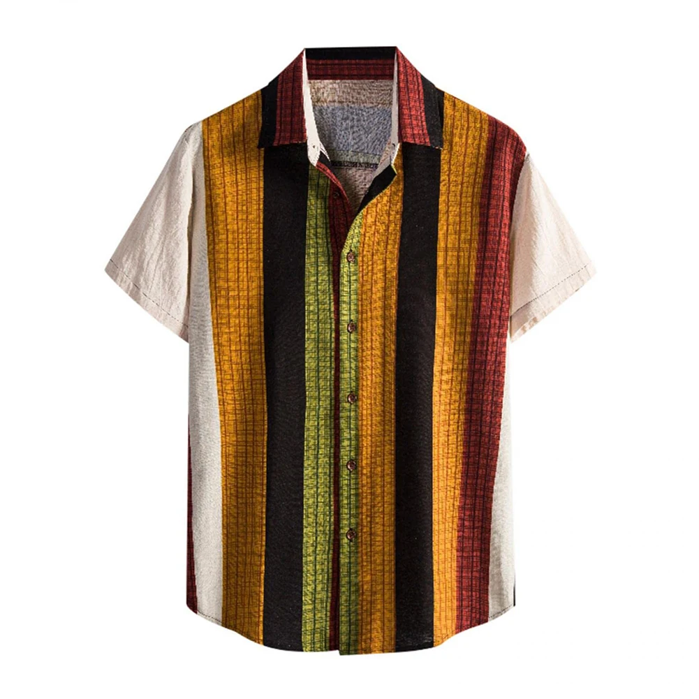 

For Beach For Daily Button Down Blouse Holiday Beach Shirts Collared Neckline Polyester Fabric Regular Length Retro Style